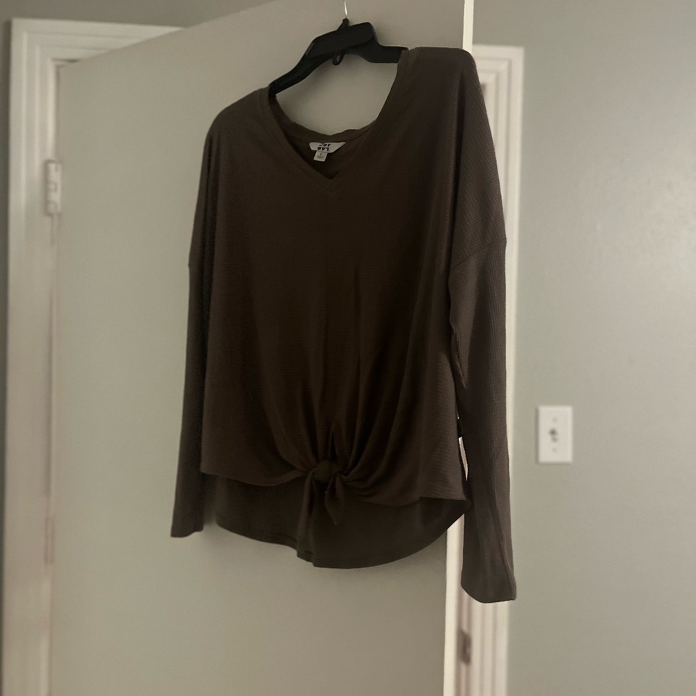 Joy Lab Brown Cropped Sweater